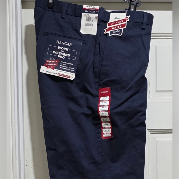 Haggar Other - NWT Haggar Dark Blue Flex Waist Pants. Size 36x32